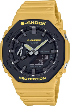 CASIO G-SHOCK CARBON CORE GUARD ANALOG DIGITAL MUSTARD YELLOW MEN WATCH GA-2110SU-9AJF