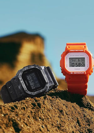 CASIO G-SHOCK DAY-DATE ORANGE & WHITE DIGITAL MEN WATCH DW-5600WS-4JF