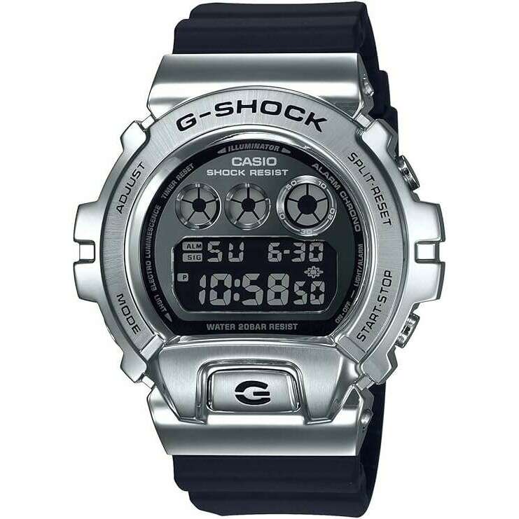 ROOK JAPAN:CASIO G-SHOCK METAL COVERED DIGITAL SILVER & BLACK MEN WATCH GM-6900-1JF,JDM Watch,Casio G-Shock