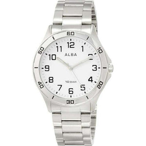 ROOK JAPAN:ALBA SPORTS DOME INORGANIC GLASS SILVER STRAP WHITE DIAL MEN WATCH AQPK409,Fashion Watch,ALBA