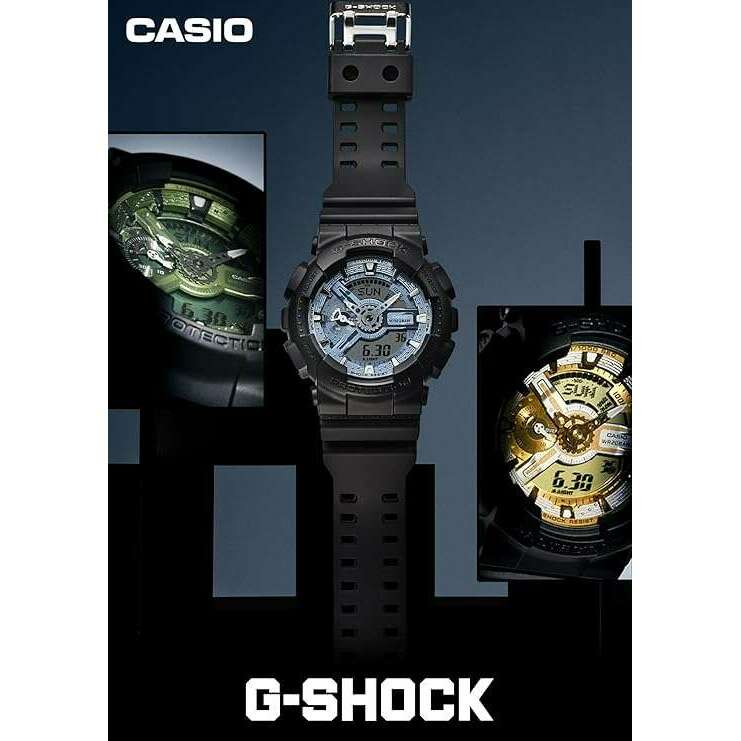 ROOK JAPAN:CASIO G-SHOCK METALLIC COLOR DIAL SERIES BLACK, SILVER & GOLD MEN WATCH GA-110CD-1A9JF,JDM Watch,Casio G-Shock