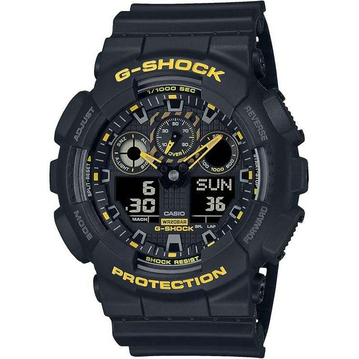 ROOK JAPAN:CASIO G-SHOCK DAY-DATE ANALOG DIGITAL DIAL BLACK & YELLOW MEN WATCH GA-100CY-1AJF,JDM Watch,Casio G-Shock