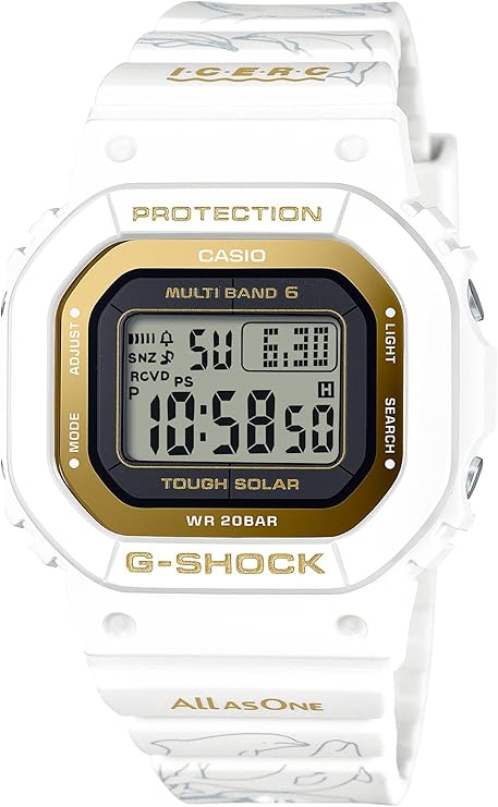 CASIO G-SHOCK LOVE THE SEA AND THE EARTH ICERC JAPAN WHITE & GOLD DIGITAL LADIES WATCH GMD-W5601K-7JR