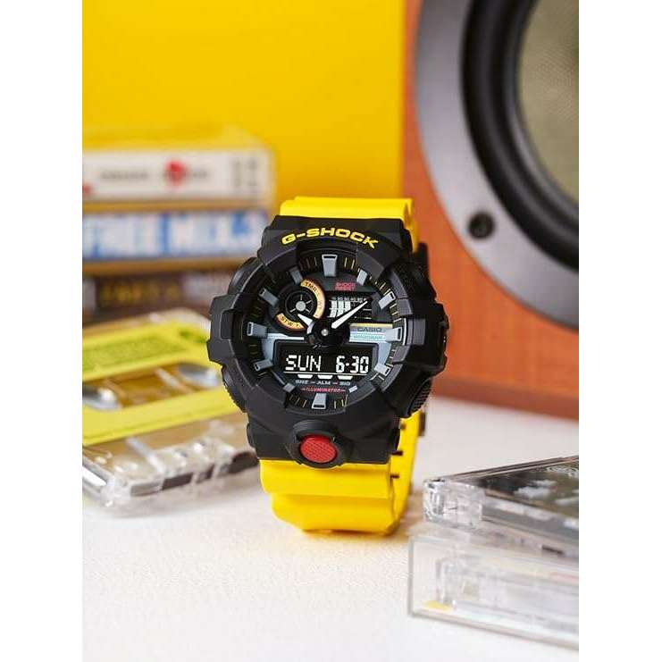 ROOK JAPAN:CASIO G-SHOCK WEB-EXCLUSIVE MIX TAPE SERIES ANALOG DIGITAL YELLOW MEN WATCH GA-700MT-1A9JF,JDM Watch,Casio G-Shock