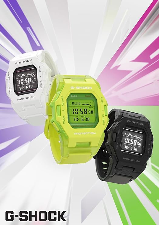 CASIO G-SHOCK BLUETOOTH PODOMETER DIGITAL DIAL NEON GREEN MEN WATCH GD-B500S-3JF