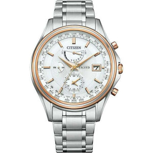 ROOK JAPAN:CITIZEN EXCEED ANALOG SILVER & ROSE GOLD TITANIUM STRAP WHITE DIAL MEN WATCH AT9134-68W,JDM Watch,Citizen Exceed