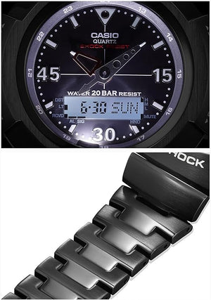 CASIO G-SHOCK FULL METAL RADIO SOLAR BLACK ANALOG DIGITAL MEN WATCH AWM-500-1AJF