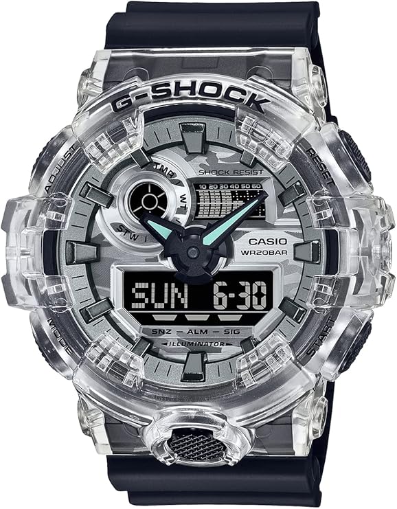 CASIO G-SHOCK CAMOUFLAGE SKELETON SERIES ANALOG DIGITAL BLACK MEN WATCH GA-700SKC-1AJF