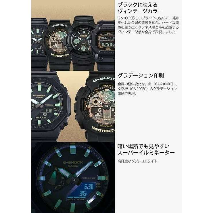 ROOK JAPAN:CASIO G-SHOCK TEAL AND BROWN COLOR SERIES ANALOG DIGITAL BLACK MEN WATCH GA-2100RC-1AJF,JDM Watch,Casio G-Shock