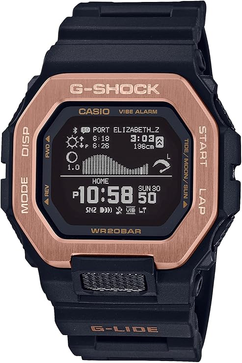 CASIO G-SHOCK G-LIDE DIGITAL BLACK & PINK GOLD MEN WATCH GBX-100NS-4JF