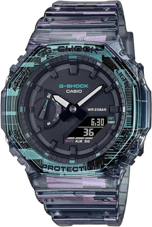 CASIO G-SHOCK BLACK SKELETON CAMOUFLAGE ANALOG DIGITAL MEN WATCH GA-2100NN-1ADR