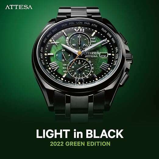 CITIZEN ATTESA CHRONOGRAPH LIGHT IN BLACK 2022 GREEN EDITION MEN WATCH -  ROOK JAPAN