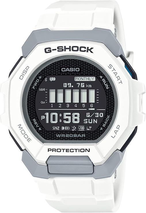 CASIO G-SHOCK G-SQUAD BLUETOOTH DAY-DATE DIGITAL WHITE MEN WATCH GBD-300-7JF