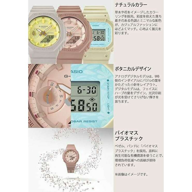 ROOK JAPAN:CASIO G-SHOCK MID-SIZE MODEL ANALOG DIGITAL BEIGE & YELLOW LADIES WATCH GMA-S2100NC-4AJF,JDM Watch,Casio G-Shock