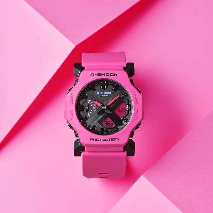 ROOK JAPAN:CASIO G-SHOCK DAY-DATE ANALOG DIGITAL DIAL RUBBER STRAP PINK MEN WATCH GA-2300-4AJF,JDM Watch,Casio G-Shock