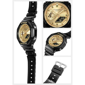 ROOK JAPAN:CASIO G-SHOCK DAY-DATE BLACK RUBBER STRAP GOLD DIAL MEN WATCH GA-2100GB-1AJF,JDM Watch,Casio G-Shock