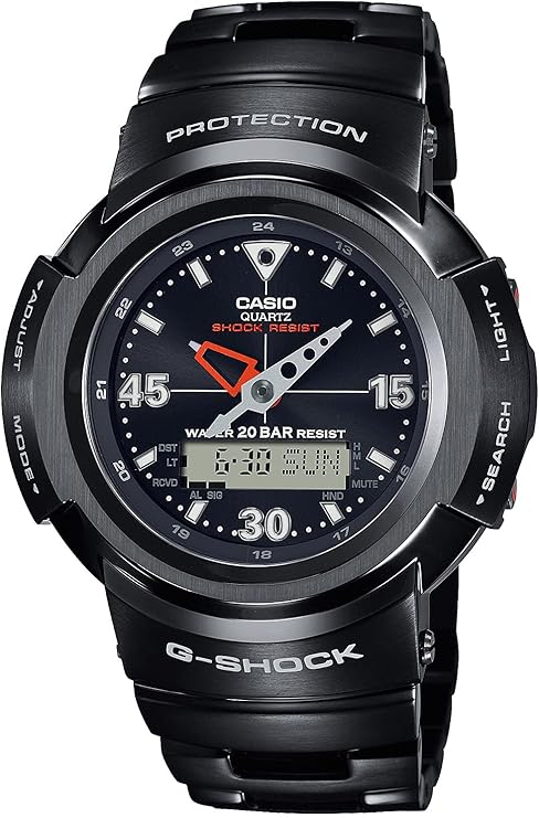 CASIO G-SHOCK FULL METAL RADIO SOLAR BLACK ANALOG DIGITAL MEN WATCH AWM-500-1AJF