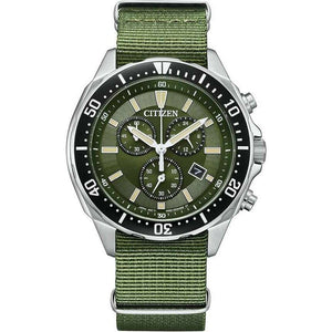 ROOK JAPAN:CITIZEN COLLECTION ECO DRIVE KHAKI NYLON STRAP MEN WATCH AT2500-19W,JDM Watch,Citizen Collection