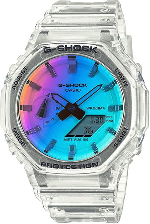 CASIO G-SHOCK IRIDESCENT COLOR SERIES CLEAR SKELETON MEN WATCH GA-2100SRS-7AJF