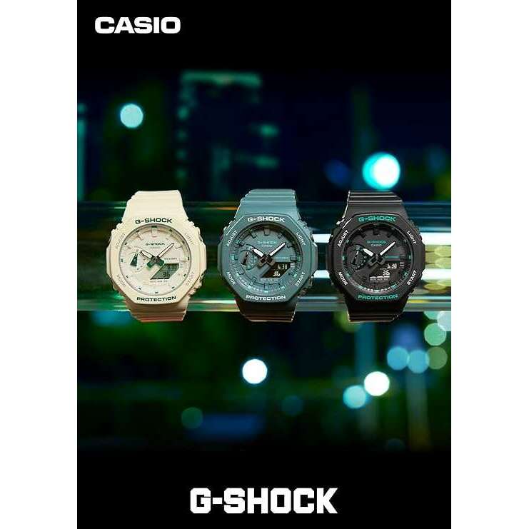 ROOK JAPAN:CASIO G-SHOCK MID-SIZE MODEL ANALOG DIGITAL WHITE & GREEN LADIES WATCH GMA-S2100GA-7AJF,JDM Watch,Casio G-Shock