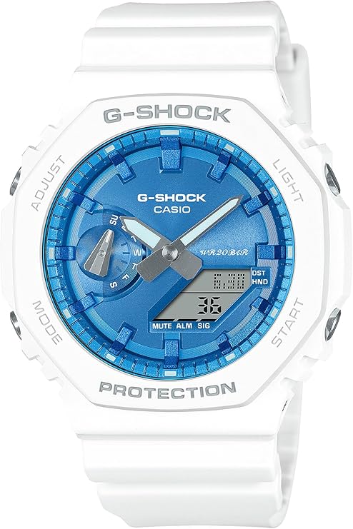 CASIO G-SHOCK PRECIOUS HEART SELECTION WHITE & BLUE MEN WATCH GA-2100WS-7AJF