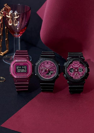 CASIO G-SHOCK MID-SIZE MODEL BLACK & RED SERIES DIGITAL LADIES WATCH GMD-S5600RB-4JF