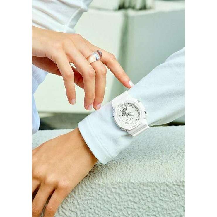 ROOK JAPAN:CASIO G-SHOCK MID-SIZE MODEL ANALOG DIGITAL DIAL ALL WHITE LADIES WATCH GMA-P2100-7AJF,JDM Watch,Casio G-Shock