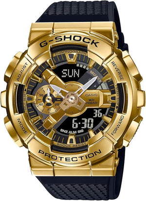 CASIO G-SHOCK METAL COVERED ANALOG DIGITAL BLACK & GOLD MEN WATCH GM-110G-1A9JF