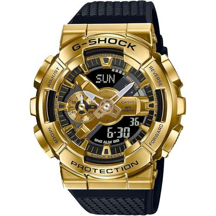 ROOK JAPAN:CASIO G-SHOCK METAL COVERED ANALOG DIGITAL BLACK & GOLD MEN WATCH GM-110G-1A9JF,JDM Watch,Casio G-Shock