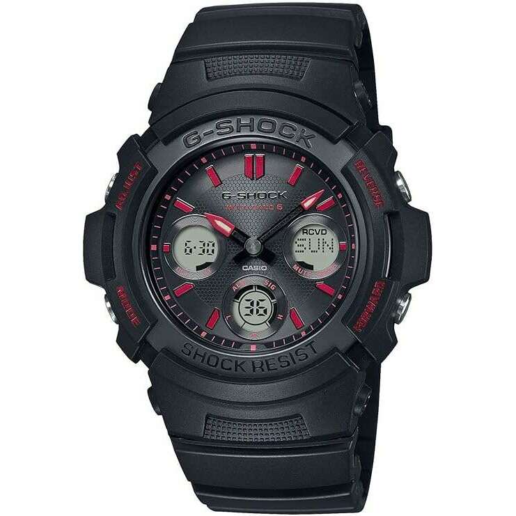 ROOK JAPAN:CASIO G-SHOCK FIRE PACKAGE '24 DAY-DATE SOLAR BLACK & RED MEN WATCH AWG-M100FP-1A4JR,JDM Watch,Casio G-Shock