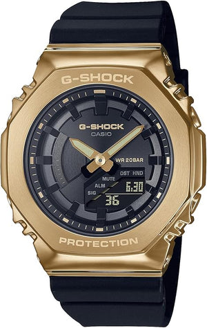 CASIO G-SHOCK MID-SIZE MODEL METAL COVERED BLACK & GOLD UNISEX WATCH GM-S2100GB-1AJF