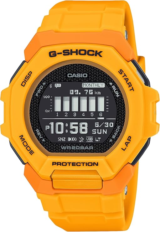 CASIO G-SHOCK G-SQUAD BLUETOOTH DAY-DATE DIGITAL YELLOW MEN WATCH GBD-300-9JF