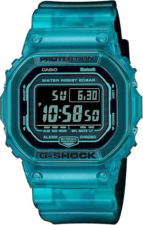 CASIO G-SHOCK BLUETOOTH TURQUOISE BLUE SKELETON DIGITAL MEN WATCH DW-B5600G-2JF