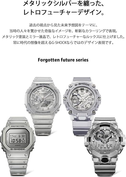 CASIO G-SHOCK FORGOTTEN FUTURE SERIES ANALOG DIGITAL SILVER MEN WATCH GA-2200FF-8AJF