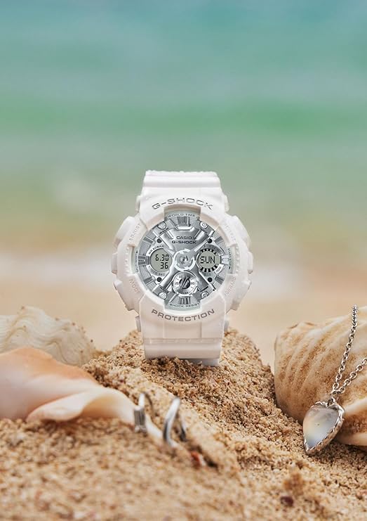 CASIO G-SHOCK DAY-DATE WHITE ANALOG DIGITAL LADIES WATCH GMA-S120VA-7AJF