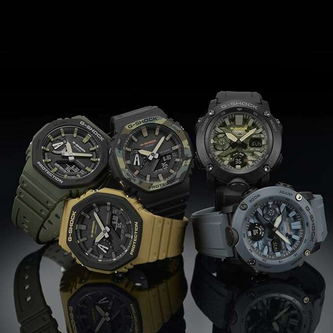 ROOK JAPAN:CASIO G-SHOCK CARBON CORE GUARD GREEN KHAKI RUBBER STRAP MEN WATCH GA-2110SU-3AJF,JDM Watch,Casio G-Shock