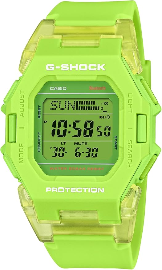 CASIO G-SHOCK BLUETOOTH PODOMETER DIGITAL DIAL NEON GREEN MEN WATCH GD-B500S-3JF