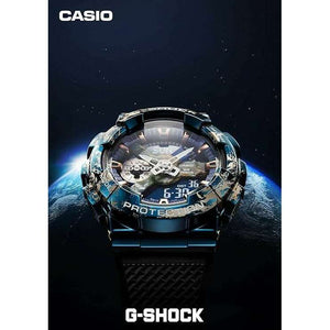 ROOK JAPAN:CASIO G-SHOCK EARTHLY MOTIF BLACK & BLUE ANALOG DIGITAL MEN WATCH GM-110EARTH-1AJR,JDM Watch,Casio G-Shock