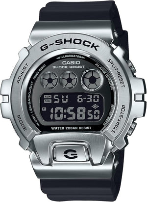 CASIO G-SHOCK METAL COVERED DIGITAL BLACK & SILVER MEN WATCH GM-6900U-1JF