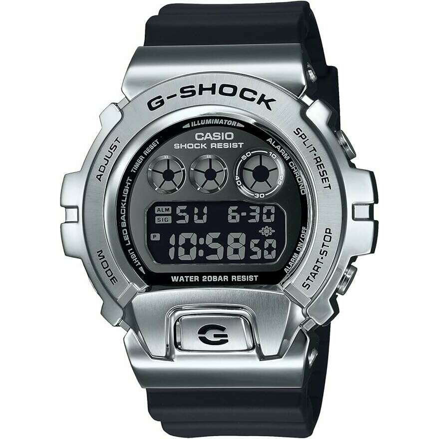 ROOK JAPAN:CASIO G-SHOCK METAL COVERED DIGITAL BLACK & SILVER MEN WATCH GM-6900U-1JF,JDM Watch,Casio G-Shock