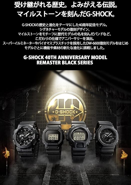 CASIO G-SHOCK 40TH ANNIVERSARY REMASTER BLACK SERIES MEN WATCH GA-2140RE-1AJR