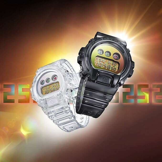 ROOK JAPAN:CASIO G-SHOCK DW6900 25TH ANNIVERSARY MODEL CLEAR STRAP DIGITAL MEN WATCH DW-6900SP-7JR,JDM Watch,Casio G-Shock