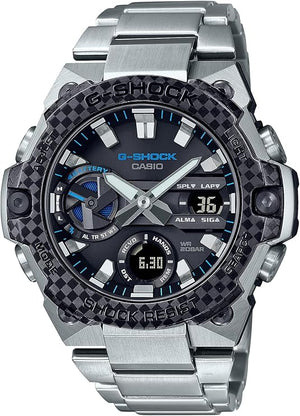 CASIO G-SHOCK G-STEEL SMARTPHONE LINKED CARBON CORE GUARD SILVER MEN WATCH GST-B400XD-1A2JF