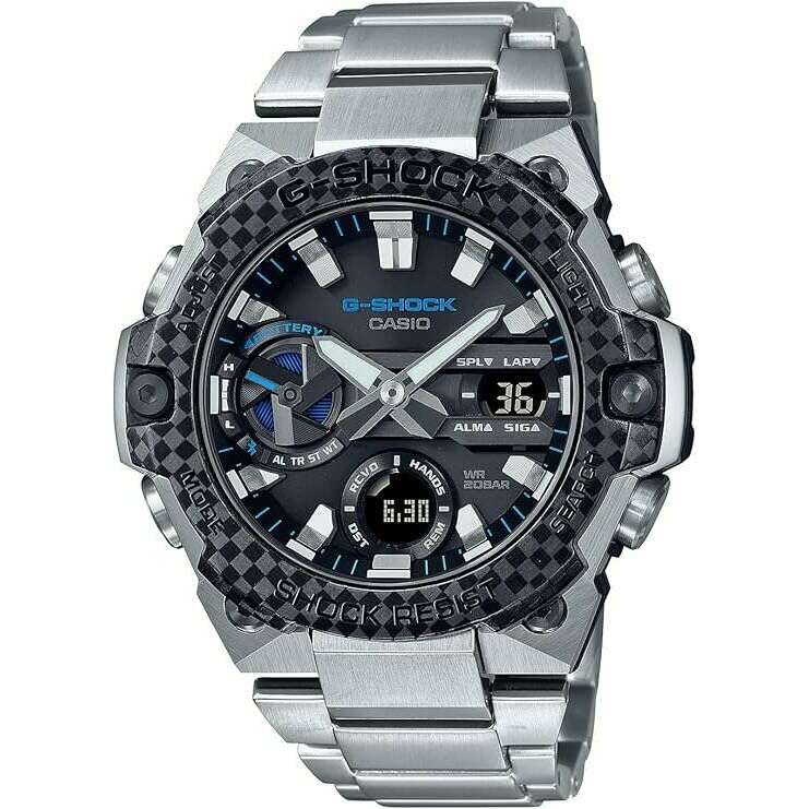 ROOK JAPAN:CASIO G-SHOCK G-STEEL SMARTPHONE LINKED CARBON CORE GUARD SILVER MEN WATCH GST-B400XD-1A2JF,JDM Watch,Casio G-Shock