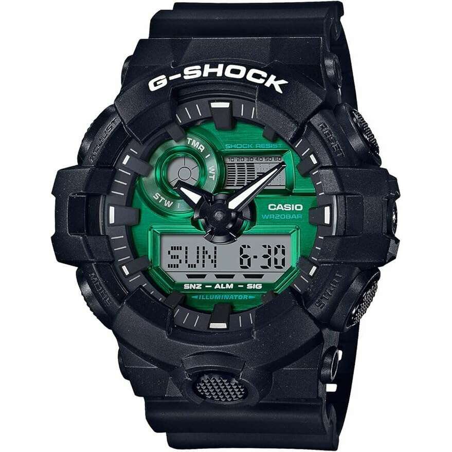 ROOK JAPAN:CASIO G-SHOCK BLACK AND GREEN SERIES ANALOG DIGITAL MEN WATCH GA-700MG-1AJF,JDM Watch,Casio G-Shock