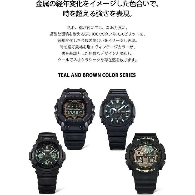 ROOK JAPAN:CASIO G-SHOCK TEAL AND BROWN COLOR SERIES ANALOG DIGITAL BLACK MEN WATCH GA-2100RC-1AJF,JDM Watch,Casio G-Shock