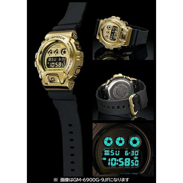 ROOK JAPAN:CASIO G-SHOCK METAL COVERED DIGITAL BLACK & GOLD MEN WATCH GM-6900G-9JF,JDM Watch,Casio G-Shock