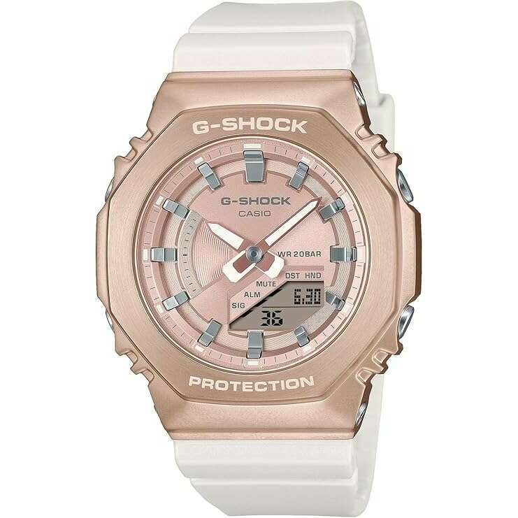 ROOK JAPAN:CASIO G-SHOCK WEB-EXCLUSIVE METAL COVERED WHITE & PEACH GOLD LADIES WATCH GM-S2100CW-7AJF,JDM Watch,Casio G-Shock