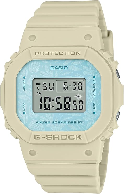 CASIO G-SHOCK MID-SIZE MODEL BEIGE & BLUE DIGITAL LADIES WATCH GMD-S5600NC-9JF