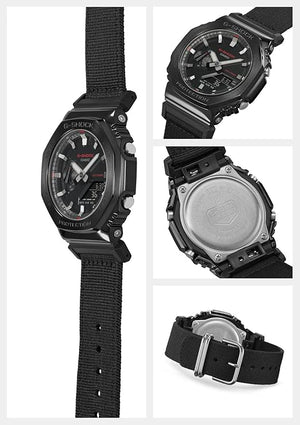 CASIO G-SHOCK WEB-EXCLUSIVE METAL COVERED BLACK FABRIC STRAP MEN WATCH GM-2100CB-1AJF